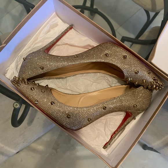 Christian Louboutin Spiked glitter heels - Picture 1 of 7